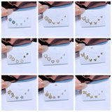 Resin Shell Crystal Heart Butterfly Stud Earrings Set