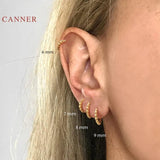 925 Silver Earrings Geometric Hoops 6 7 8 9mm Jewelry