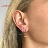 925 Silver Earrings Geometric Hoops 6 7 8 9mm Jewelry