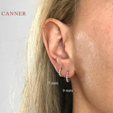 925 Silver Earrings Geometric Hoops 6 7 8 9mm Jewelry
