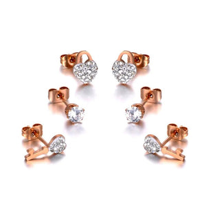 Lock & Key Rhinestone Earrings Set Crystal Earrings For Women