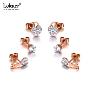 Lock & Key Rhinestone Earrings Set Crystal Earrings For Women