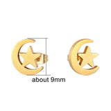 Moon Star Stainless Steel Earrings Set 12 Pairs Lot Women Piercing Jewelry