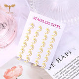 Moon Star Stainless Steel Earrings Set 12 Pairs Lot Women Piercing Jewelry