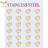 Moon Star Stainless Steel Earrings Set 12 Pairs Lot Women Piercing Jewelry
