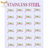 Religious Jesus Letter Stud Earrings Stainless Steel Unisex Couple Set