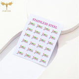 Religious Jesus Letter Stud Earrings Stainless Steel Unisex Couple Set