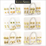 6 Pairs Stainless Steel Earrings Set for Women Girls Tragus Hoops Studs