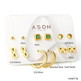 6 Pairs Stainless Steel Earrings Set for Women Girls Tragus Hoops Studs