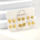 6 Pairs Stainless Steel Earrings Set for Women Girls Tragus Hoops Studs