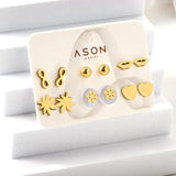 6 Pairs Stainless Steel Earrings Set for Women Girls Tragus Hoops Studs