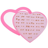 36 Pairs Heart Moon Stud Earrings Set for Girls Lady Ear Jewelry