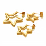 316L Stainless Steel Love Star Earrings Bohemia Party Stud Earrings