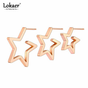 316L Stainless Steel Love Star Earrings Bohemia Party Stud Earrings