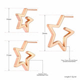 316L Stainless Steel Love Star Earrings Bohemia Party Stud Earrings