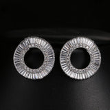 Big Circle Stud Earrings White/Rose Women Ear Stud