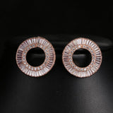 Big Circle Stud Earrings White/Rose Women Ear Stud