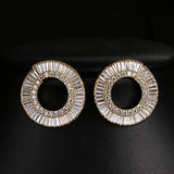 Big Circle Stud Earrings White/Rose Women Ear Stud