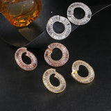 Big Circle Stud Earrings White/Rose Women Ear Stud