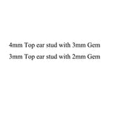 12pairs Birthstone Gem Ear Piercing Stud Body Jewelry Silver&Gold Color