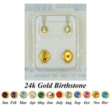 12pairs Birthstone Gem Ear Piercing Stud Body Jewelry Silver&Gold Color