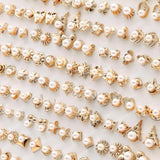 100 Pairs Multi-style Crystal Stud Earrings Set for Women Girls