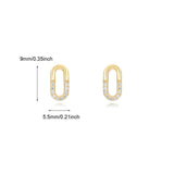 Zircon Stud Earrings for Women, Plated Piercing Small Jewelry