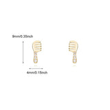 Zircon Stud Earrings for Women, Plated Piercing Small Jewelry