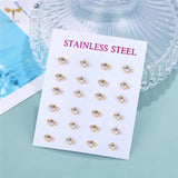 Mother Daughter Love Earrings Set, 2 Hearts Ear Studs, Stainless Steel Earings