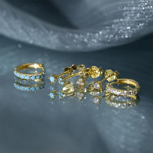 925 Sterling Silver Zircon Earrings Set for Women