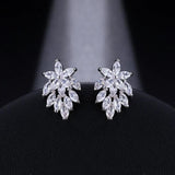 Crystal Flower CZ Earrings for Women - Gorgeous Party Wedding Jewelry