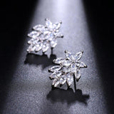 Crystal Flower CZ Earrings for Women - Gorgeous Party Wedding Jewelry