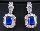 Large Sparkling Big Zircon Crystal Earrings 4 Colors Girls Wedding