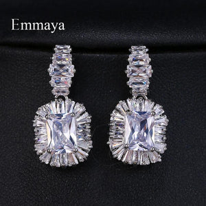 Large Sparkling Big Zircon Crystal Earrings 4 Colors Girls Wedding