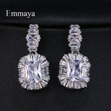 Large Sparkling Big Zircon Crystal Earrings 4 Colors Girls Wedding