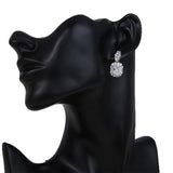 Large Sparkling Big Zircon Crystal Earrings 4 Colors Girls Wedding