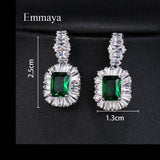 Large Sparkling Big Zircon Crystal Earrings 4 Colors Girls Wedding