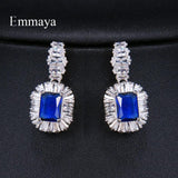 Large Sparkling Big Zircon Crystal Earrings 4 Colors Girls Wedding