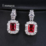 Large Sparkling Big Zircon Crystal Earrings 4 Colors Girls Wedding
