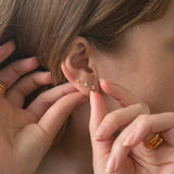 925 Silver 3/4/5mm Zircon Flower Stud Earrings Set For Women