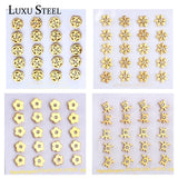 10Pairs Dainty CZ Stud Earring Stainless Steel Bling Crystal