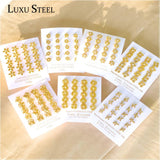 10Pairs Dainty CZ Stud Earring Stainless Steel Bling Crystal