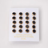 10Pairs Stainless Steel Shell Stud Earrings Set Round 8MM