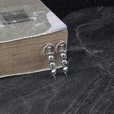 Gothic Sword Piercing Three Skull Earrings 925 Sterling Silver