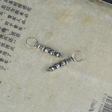 Gothic Sword Piercing Three Skull Earrings 925 Sterling Silver
