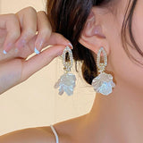 14K Plated Petal Pendant Earrings for Women