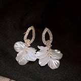 14K Plated Petal Pendant Earrings for Women
