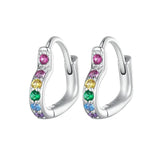 925 Silver Heart Earrings Platinum Plated CZ Hypoallergenic