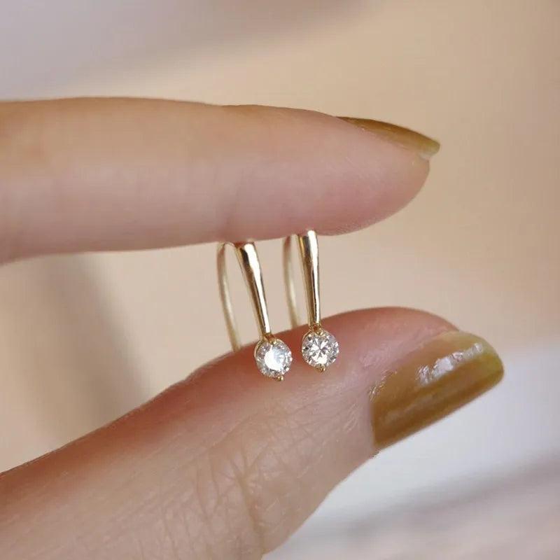 Zircon Geometry Earrings 925 Silver 14k Wedding Jewelry