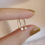Zircon Geometry Earrings 925 Silver 14k Wedding Jewelry